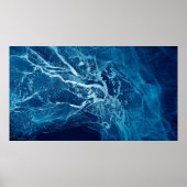 Blauw Abstract. Blauwe en witte kleurenblokken. Wi Poster (Voorkant)
