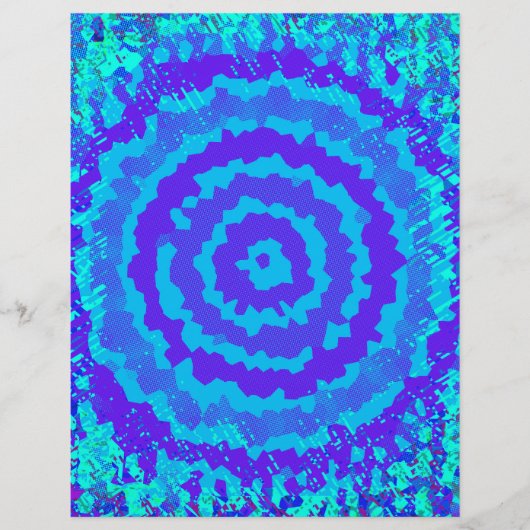 Blauw Abstract Bloem Scrapbook Papier Bulk Pagina' Flyer (Voorkant)
