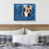 Blauw Abstract Bloemen Bruiloft Fotosjabloon Canva Canvas Afdruk (Insitu (Slaapkamer))