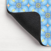 Blauw abstract bloemmotief muismat (Hoek)