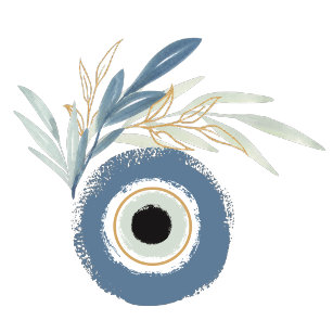 Blauw abstract boze oog met bladeren magneet ronde sticker