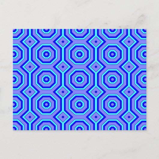 Blauw abstract briefkaart (Voorkant)