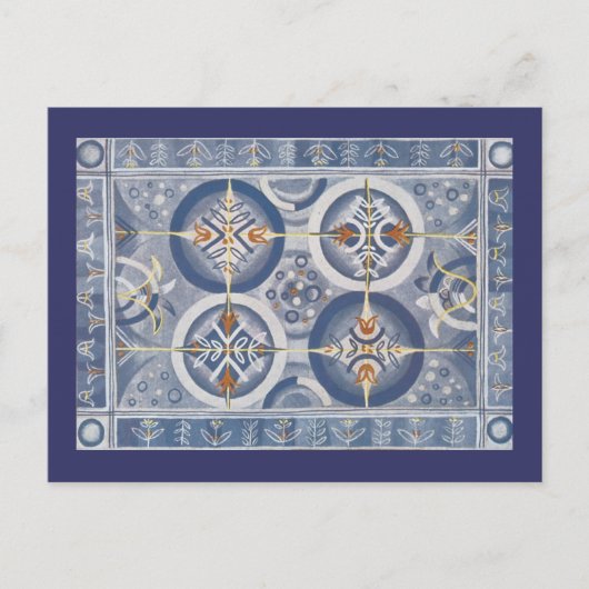 Blauw Abstract Briefkaart (Voorkant)