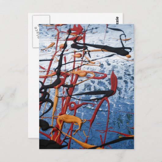 Blauw Abstract Briefkaart (Voorkant / Achterkant)