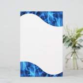 Blauw Abstract Briefpapier (Staand voorkant)