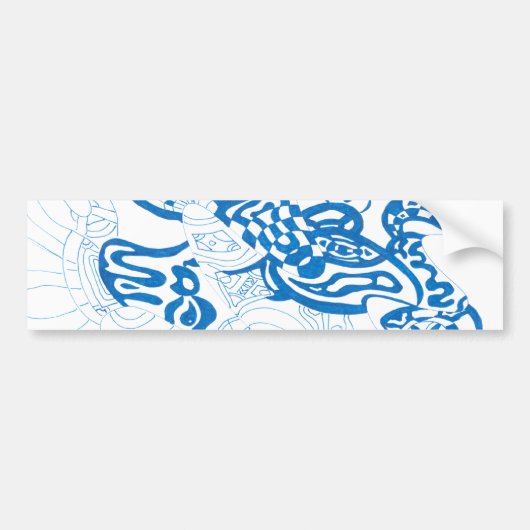 "Blauw" Abstract Bumpersticker (Voorkant)