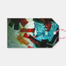 Blauw abstract cadeau label, Blauwe oceaan abstrac