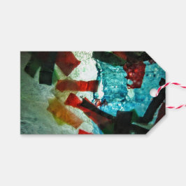 Blauw abstract cadeau label, Blauwe oceaan abstrac Cadeaulabel