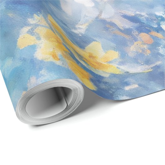 Blauw abstract cadeaupapier (Rol Hoek)