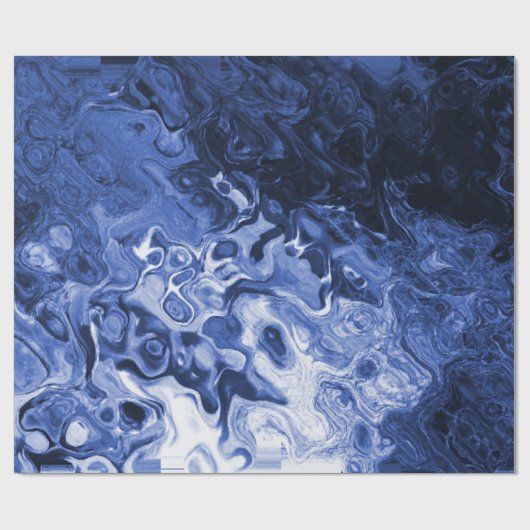 Blauw Abstract cadeaupapier met blauwboom (Vlak)