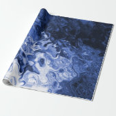 Blauw Abstract cadeaupapier met blauwboom (Uitgerold)