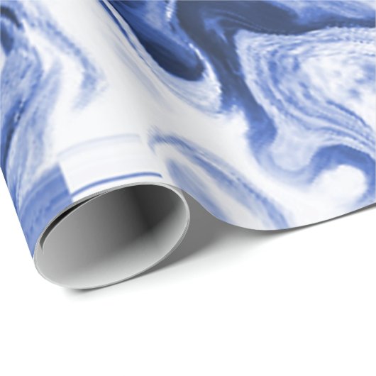 Blauw Abstract cadeaupapier met blauwboom (Rol Hoek)