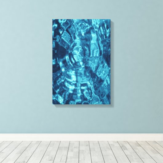 Blauw Abstract Canvas Afdruk (Insitu (Houten vloer))