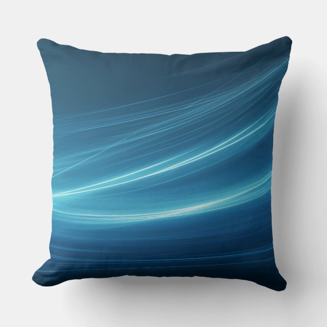 Blauw Abstract Custom Pillow Kussen (Voorkant)