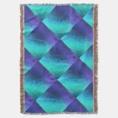 Blauw Abstract diamantpatroon Deken (Voorkant Verticaal)