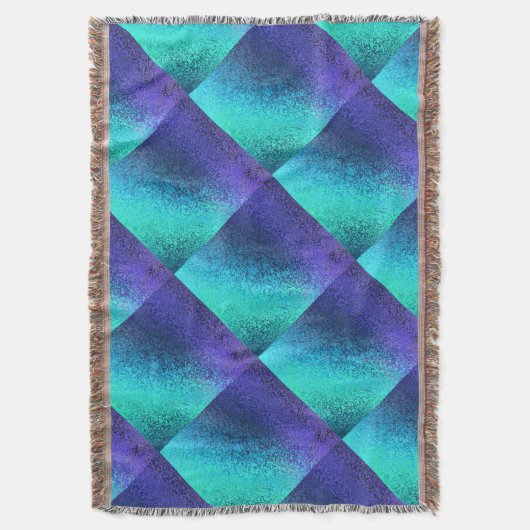 Blauw Abstract diamantpatroon Deken (Voorkant Verticaal)