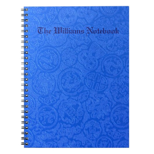 Blauw Abstract doedelpatroon Notitieboek (Voorkant)