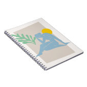 Blauw Abstract figuur met Zon Notitieboek (Rechterzijde)