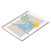 Blauw Abstract figuur met Zon Notitieboek (Linkerzijde)