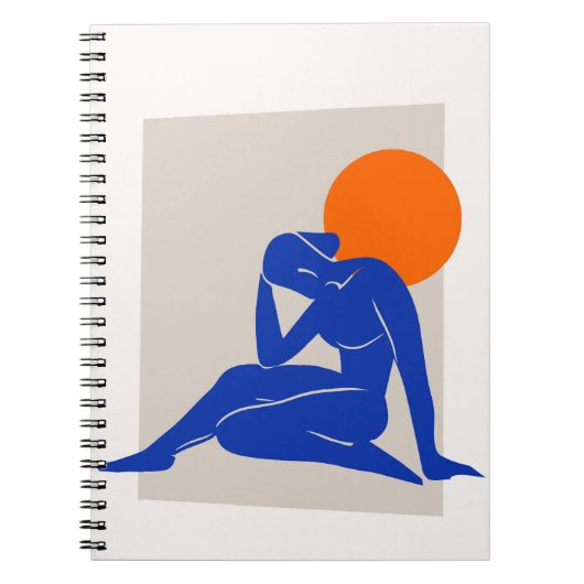 Blauw Abstract figuur Notitieboek (Voorkant)