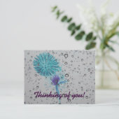 Blauw Abstract Fireworks-denken van u Briefkaart (Staand voorkant)