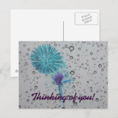 Blauw Abstract Fireworks-denken van u Briefkaart (Voorkant / Achterkant)