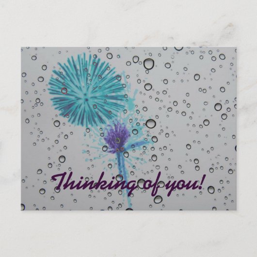 Blauw Abstract Fireworks-denken van u Briefkaart (Voorkant)