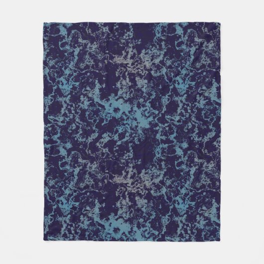 Blauw Abstract Fleece Deken (Voorkant)