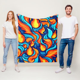 Blauw Abstract Fleece Deken
