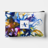 Blauw Abstract Fluid Art Agaat Naam Etui (Voorkant)