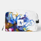 Blauw Abstract Fluid Art Agaat Naam Toilettasje (Achterkant)