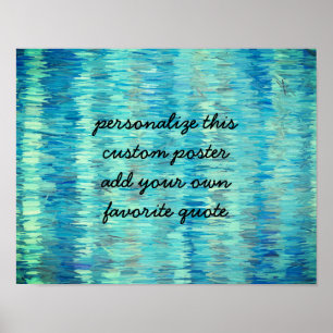 blauw abstract gebruik voeg uw eigen offerte toe poster