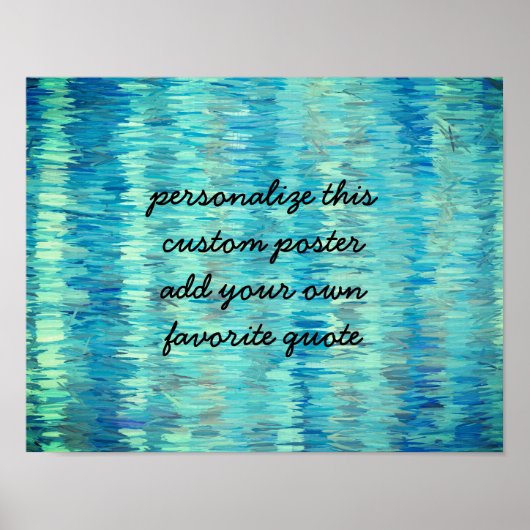 blauw abstract gebruik voeg uw eigen offerte toe poster (Voorkant)