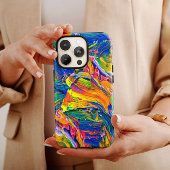 Blauw Abstract gekleurd | iPhone 14 Hoesje-Mate Case-Mate iPhone Case