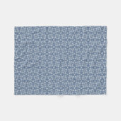 Blauw Abstract Geometrisch Mozaïek Patroon Fleece Deken (Voorkant (Horizontaal))