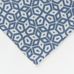Blauw Abstract Geometrisch Mozaïek Patroon Fleece Deken