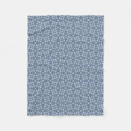 Blauw Abstract Geometrisch Mozaïek Patroon Fleece Deken