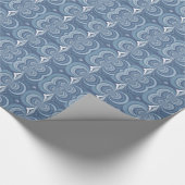 Blauw Abstract geometrisch ontwerp Cadeaupapier (Hoek)