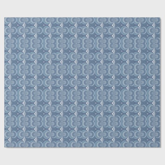Blauw Abstract geometrisch ontwerp Cadeaupapier (Vlak)