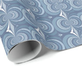 Blauw Abstract geometrisch ontwerp Cadeaupapier (Rol Hoek)