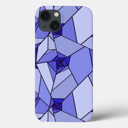 Blauw Abstract Geometrisch Patroon Case-Mate iPhone Case (Achterkant)