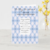 Blauw abstract gepersonaliseerd huwelijksjubileum kaart (Gele Bloem)