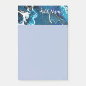 Blauw Abstract Gepersonaliseerde Post it Note 4x6 (Voorkant)