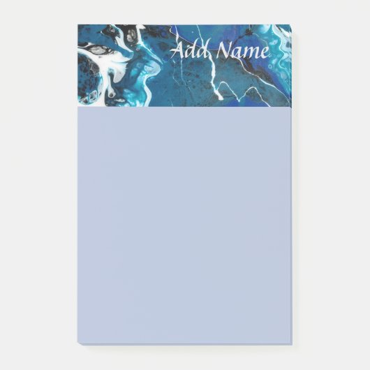 Blauw Abstract Gepersonaliseerde Post it Note 4x6 (Voorkant)