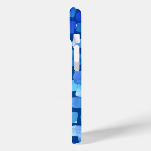 Blauw Abstract geschilderde vierkanten Case-Mate iPhone Case (Achterkant / Links)