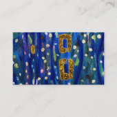 Blauw Abstract Goud Geometrisch Visitekaartje (Voorkant)