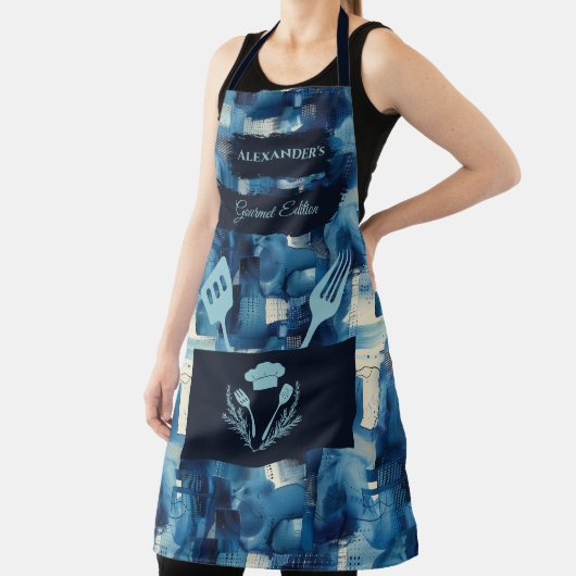 Blauw Abstract Gourmet Schort - Modern Keuken Draa (Insitu)