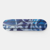 Blauw abstract grafitti-patroon persoonlijk skateboard (Horizontaal)
