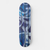 Blauw abstract grafitti-patroon persoonlijk skateboard (Voorkant)