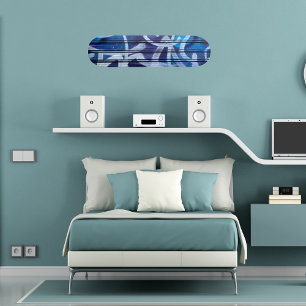 Blauw abstract grafitti-patroon persoonlijk skateboard